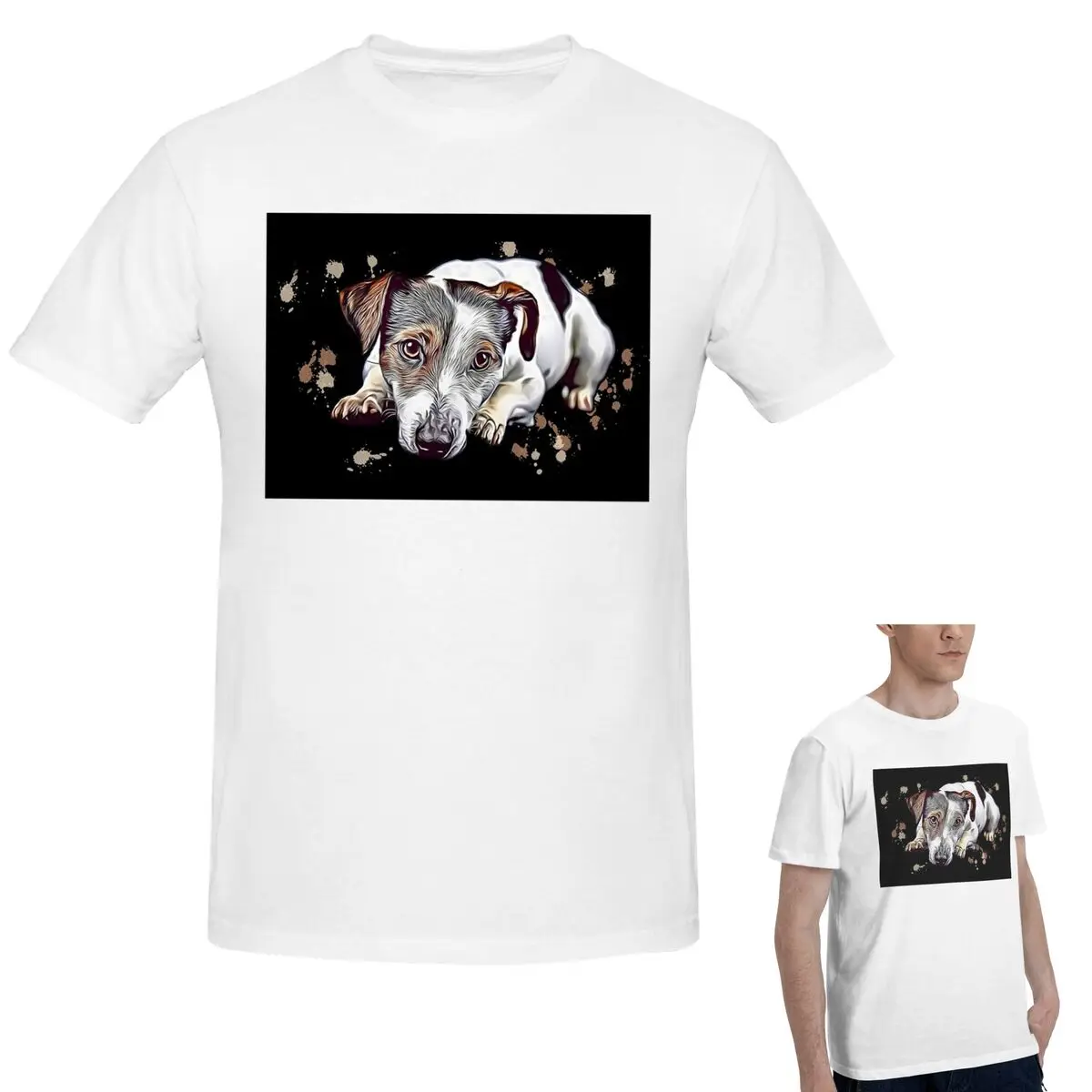 

100% Cotton Sweet Jack Russell Terrier Gift Dog Lover Mum T-Shirt Men's Funny Oversized T Shirt Men O-Neck Shirts Tops S-6XL