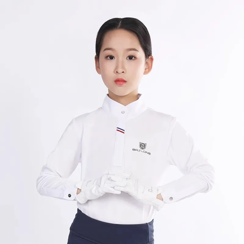 Equestrian Apparel: Kids' T-shirts, Long-sleeve Sun Protection Polo Shirts - Breathable, For Boys And Girls, Riding Competitions