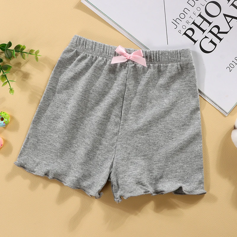 Summer Girls Anti Exposure Safety Pants 0-6Y Kids Solid Color Thin Short Leggings Childrens Girls' Flat Pants Inner Shorts