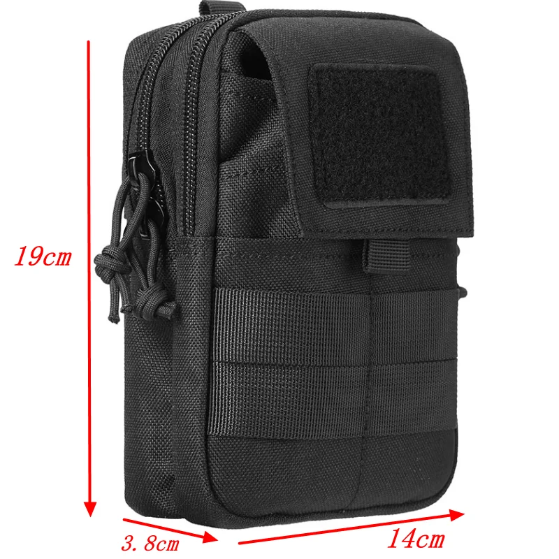 1000D Double‑Layer Phone Waist Pouch MOLLE Attachment Bag Outdoor Tactical Multifunctional Utility Waist Pack