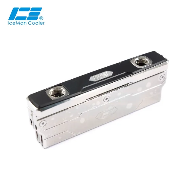 IceManCooler Full Nickel Micro Channel Direct Touch Memory Chip RAM Armor Water Block, 2 RAM Socket Overclock Copper Cooler, G1/4"