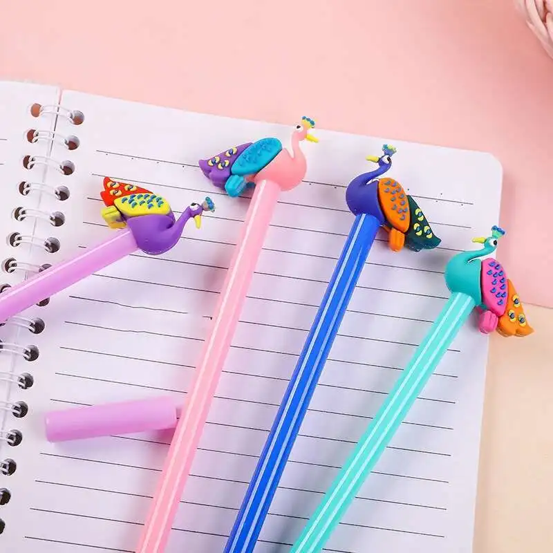 1 Stück Lytwt's Briefpapier niedlichen Bonbon Farbe Pfau Stift Schul büro liefern kreative Styling Kawaii Gel Stift – Detail 5