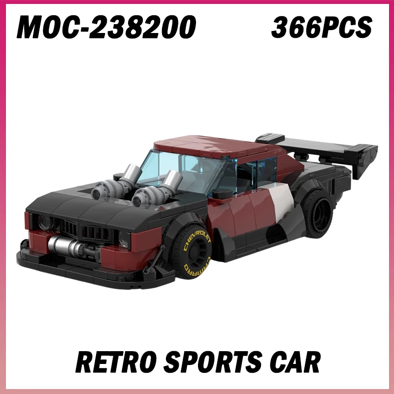 366PCS MOC-238200 Retro Sportwagen Stad Snelheid Kampioen Technische Racewagen Bouwstenen Model Speelgoed Jongen Kerstcadeau