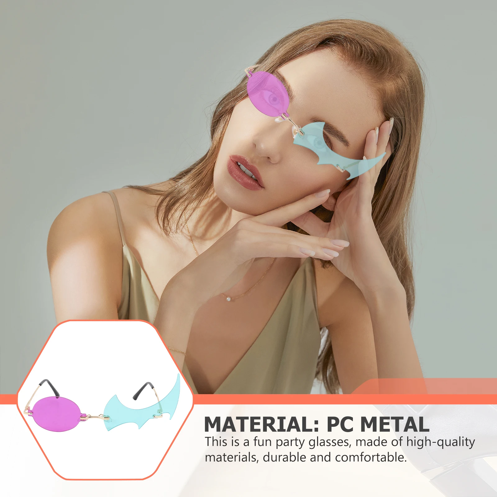 

1 Pair Fashion Flame Sunglasses Fire Glare Protection Clear Anti-Glare Comfortable Party Photo Prop Decorative