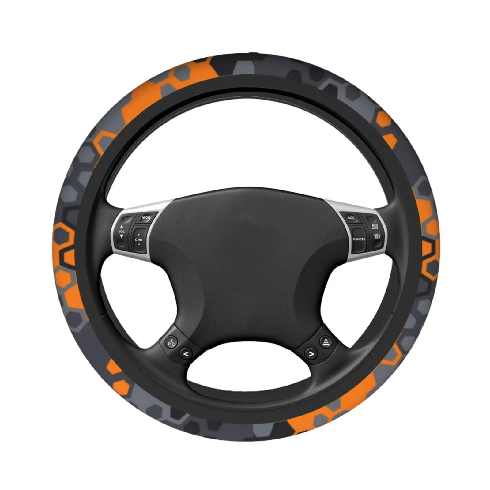 Orange Camouflage Camo Abstract Art Print Car Steering Wheel Cover 37-38 Anti-slip Colorful Auto Decoration Car Accessories - view 3