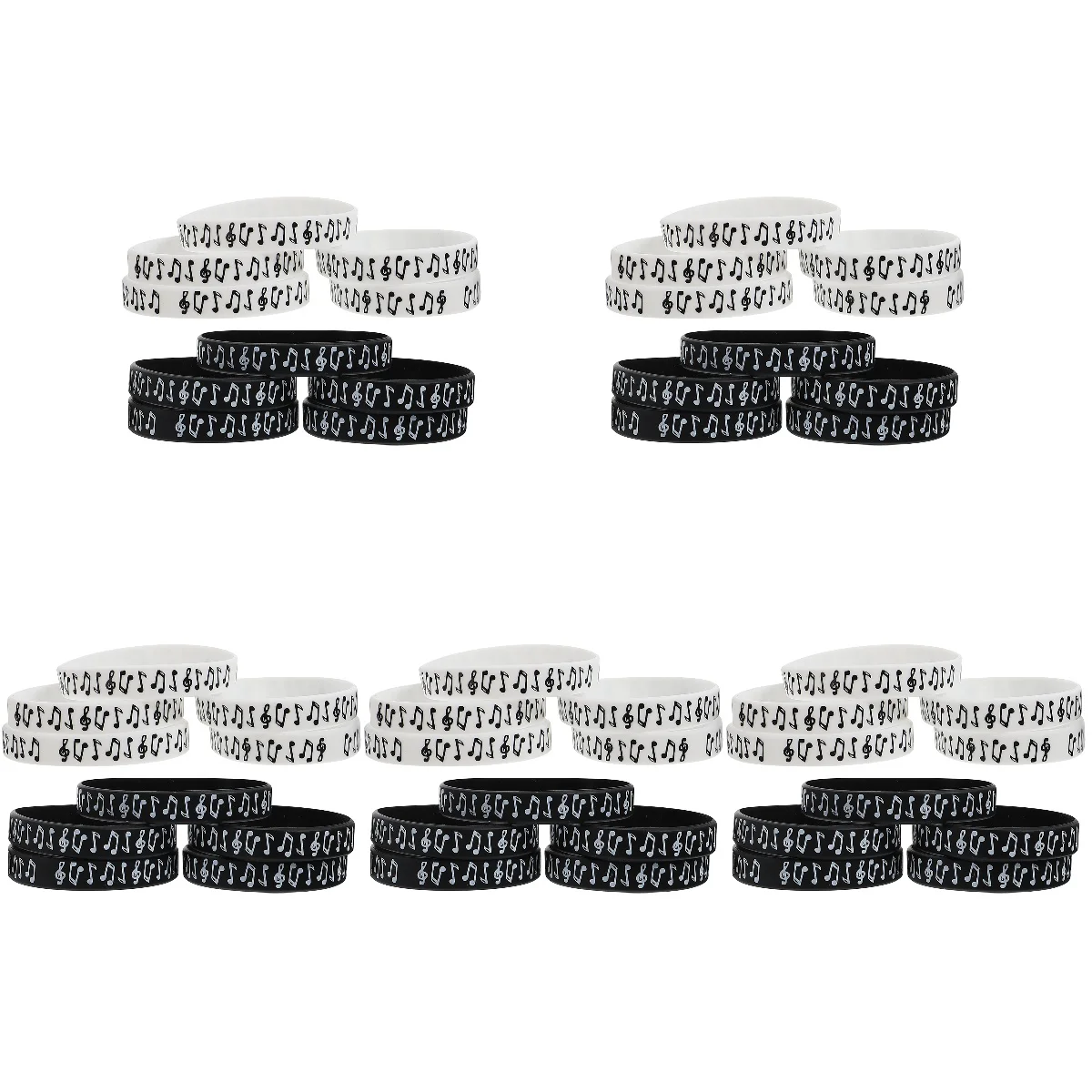 

5 Pieces Music Note Silicone Hand Bracelets Comfortable Anti Wristbands for Music Festival Concert Decorative Gift