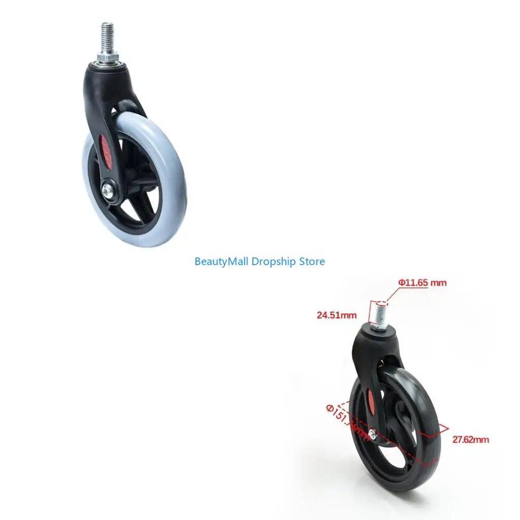 40JD Wheelchair Front Wheel with Front Fork Drive,Replacement Wheel for Wheelchairs