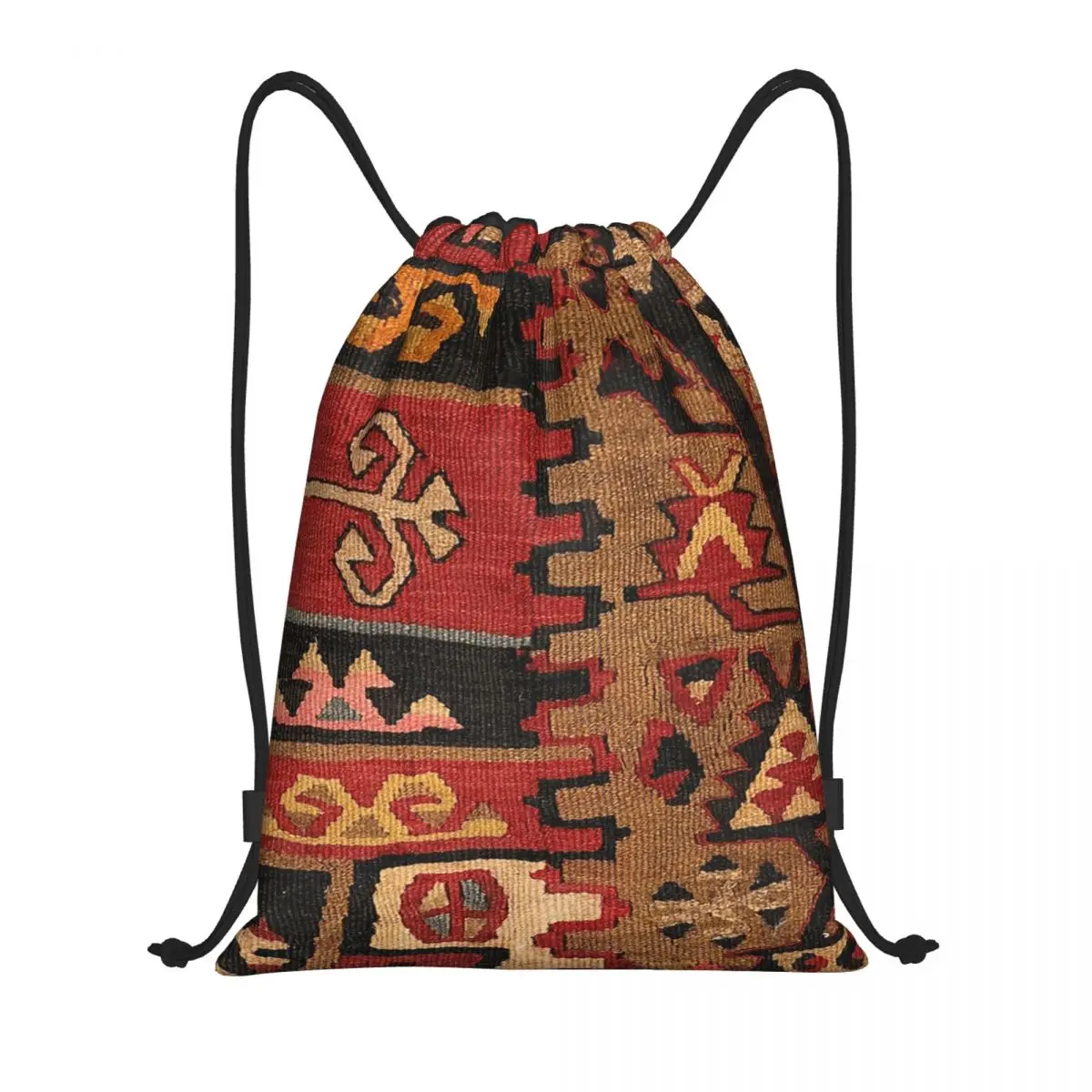 Bohemian Artvin Kilim Drawstring Backpack Women Men Gym Sport Sackpack Portable Navajo Weave Persian Carpet Training Bag Sack