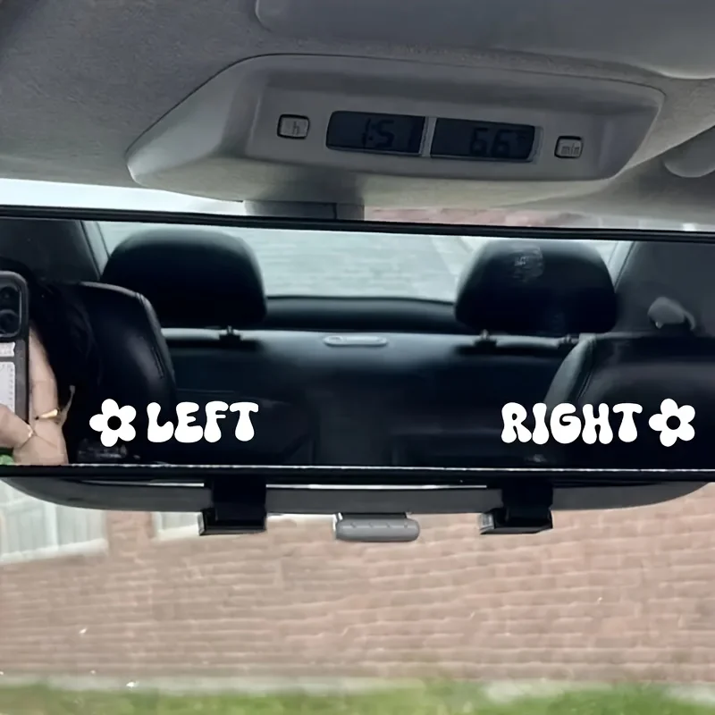 Car Rearview Mirror Stickers: Floral Decals, Waterproof Vinyl, Car Decorative Makeup Mirror, Cute Stickers – For Left And Right