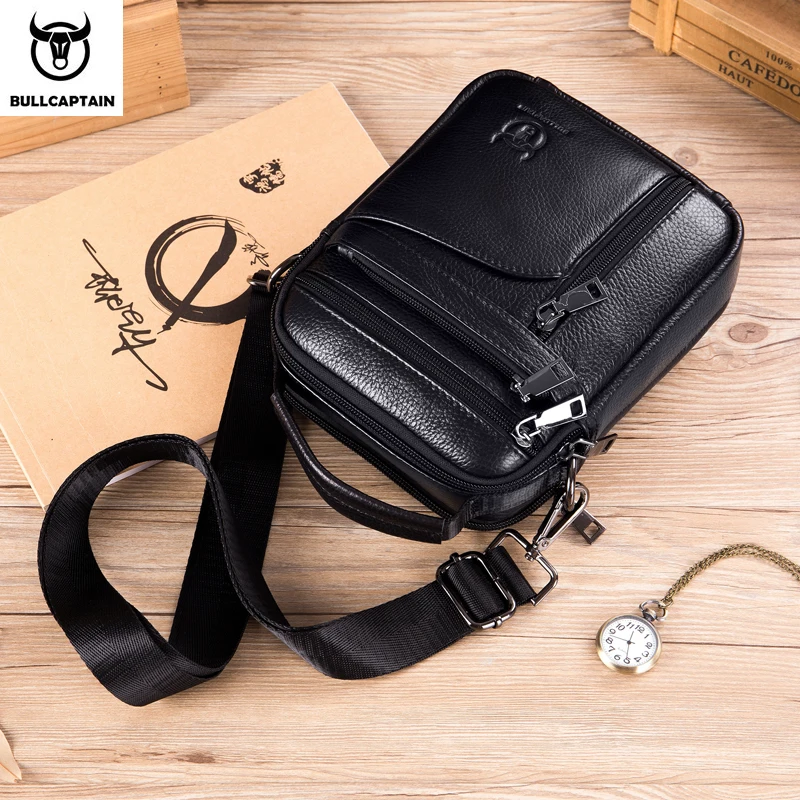 BULLCAPTAIN-Sac à Bandoulière en Cuir group pour Homme, Petits Sacs d\'Affaires, Sacoches Masculines, Nouvelle Marque