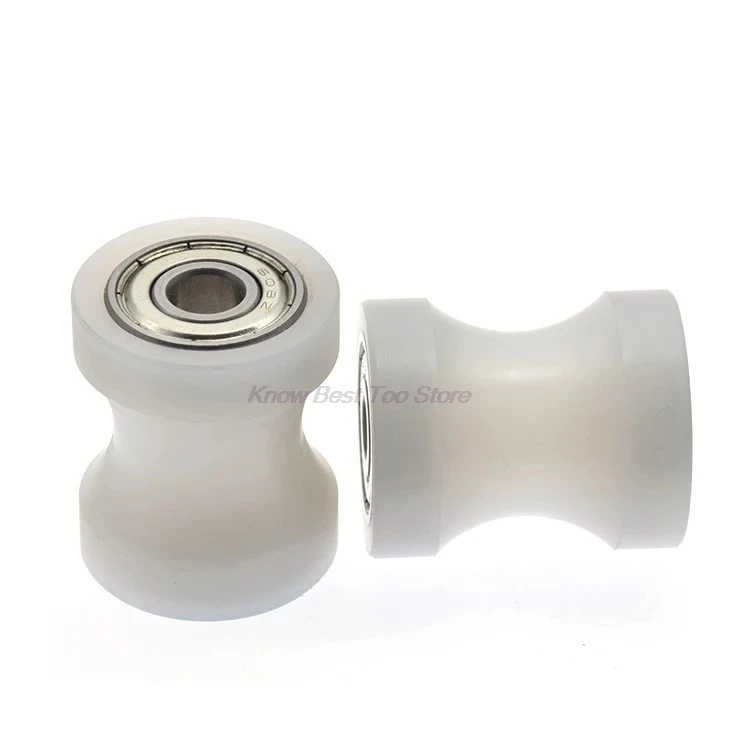 2PCS 608z Bearing Coated Pulley Rolling Wheel CNC Nylon Machining U Slot Concave Guide Wheel Roller 6/8 X29 X 35mm