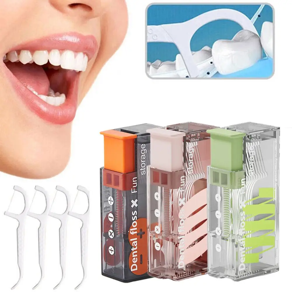 

Automatic Dental Floss Storage Box Portable Pop-Up Dental Floss Dispenser Refillable Floss Container Dental Oral Hygiene Care