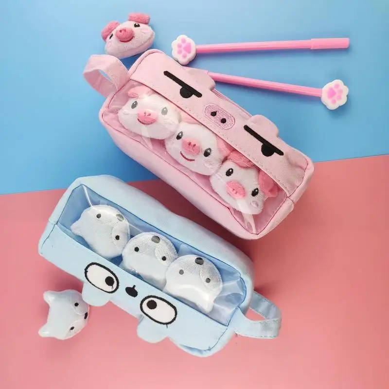 Lápis Bolsa para a Escola, Plush Papelaria Bag, Pencil Storage, Holder Bag, Material Escolar, Papelaria Box para Bússolas Marcadores