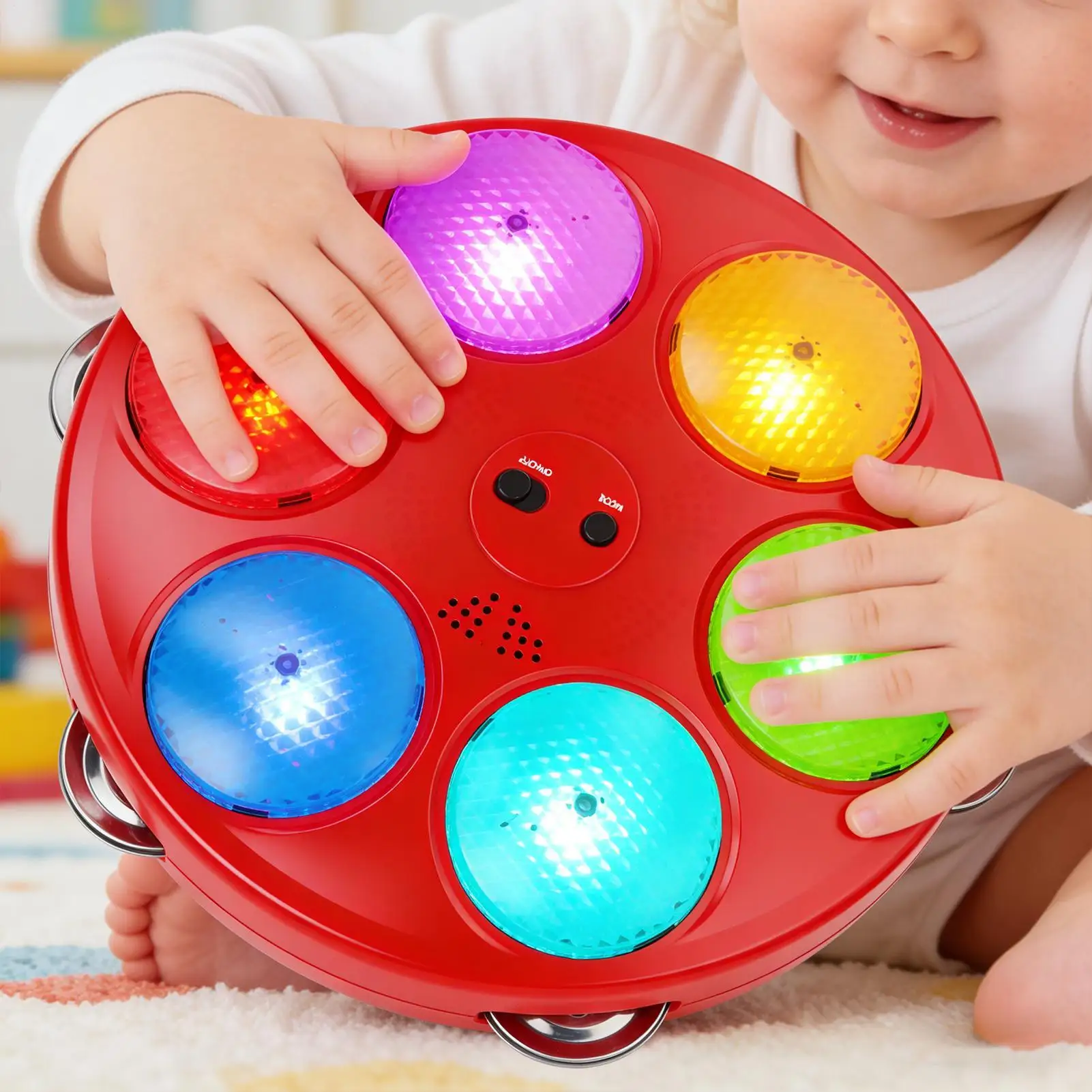 라이트 업 메모리 게임 3가지 모드 전자 퍼즐 휴대용 게임 조명 및 소리 포함 어린이용 3세 이상 여행 교실 파티 도로용