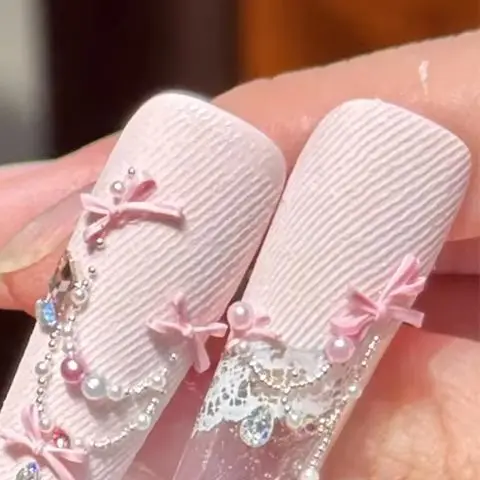 50 pçs fita bowtie prego encantos luz luxo ins-estilo arte do prego com decoração de resina 3d para um visual de manicure chique e na moda