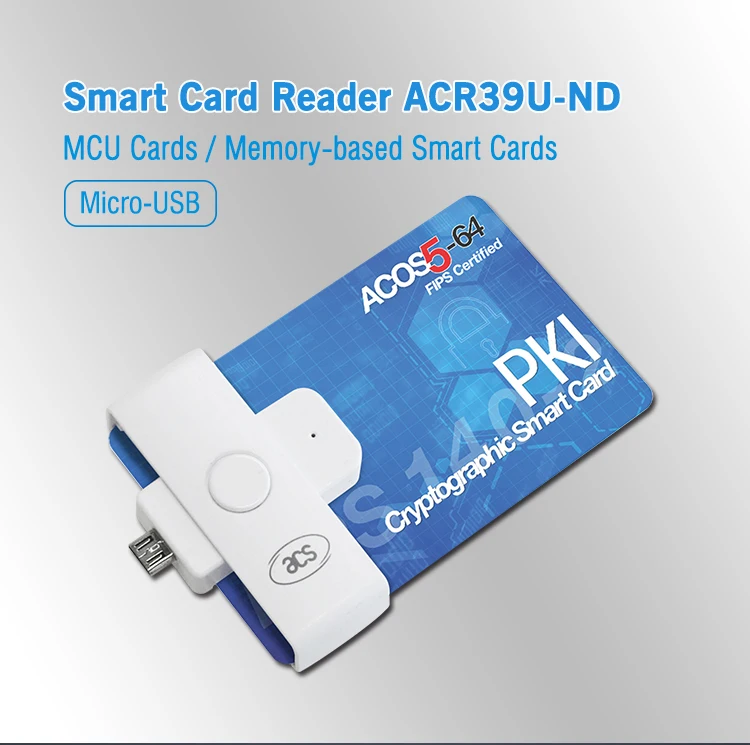 

Портативный контактный смарт-чип ISO 7816, EMV, устройство чтения карт с микро-USB ACR39U-ND