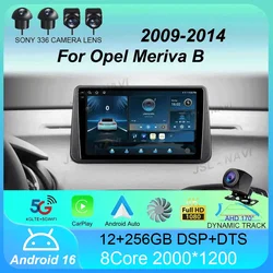 Carplay Car Radio Android 16 For Opel Meriva B 2009 2010 2011 - 2014 Navigation GPS Multimedia Player stereo wifi+4G Auto DSP BT