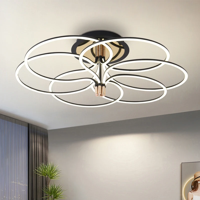 

AiPaiTe Aluminum Acrylic Flower LED Chandelier/Ceiling Lamp for Living Room, Bedroom Dining Table Home Decor, Height Adjustable