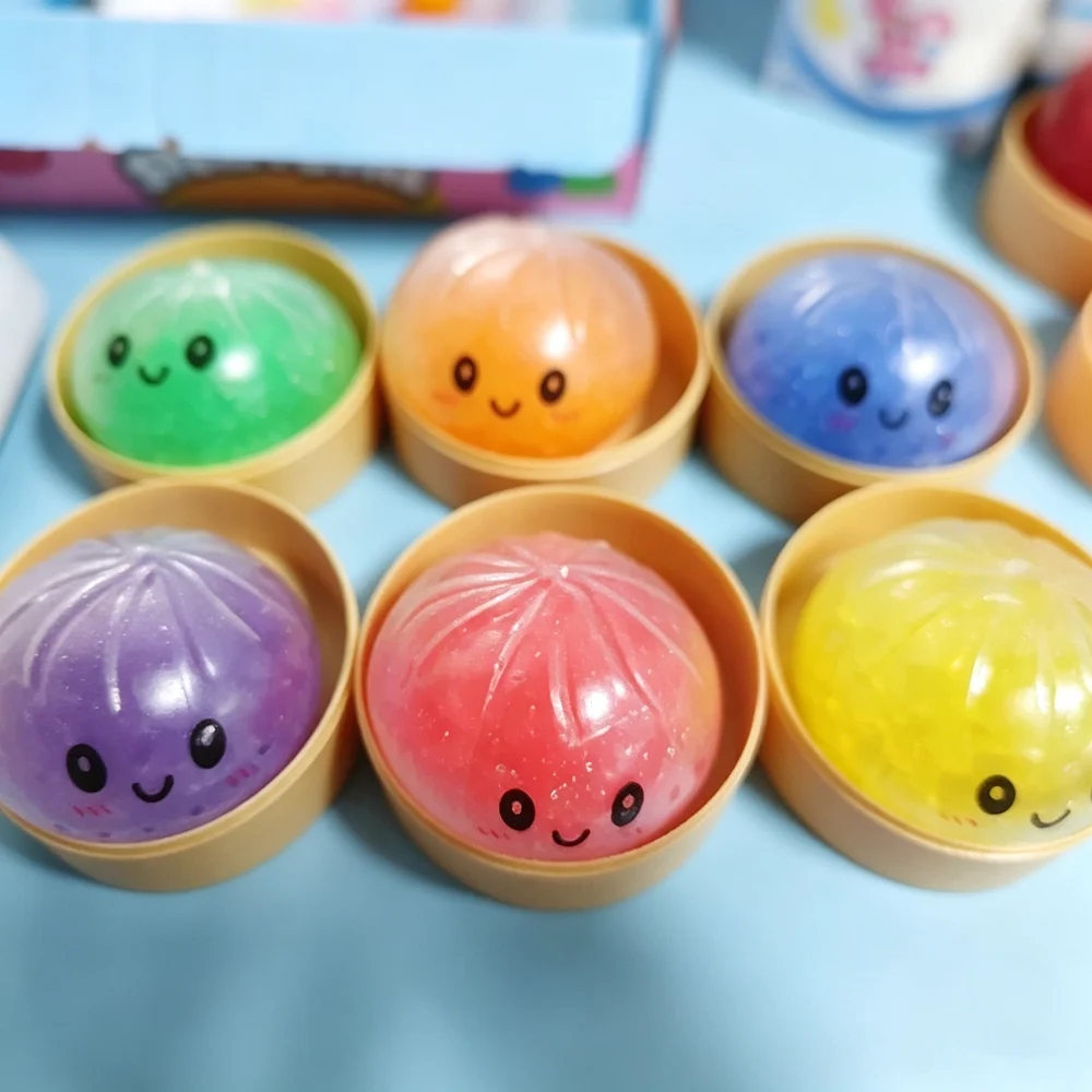 Hot Sale Realistic Giant Dumpling Squeeze Toy With Bamboo Steamer Soft Dough Ball Decompression Fidget Toy