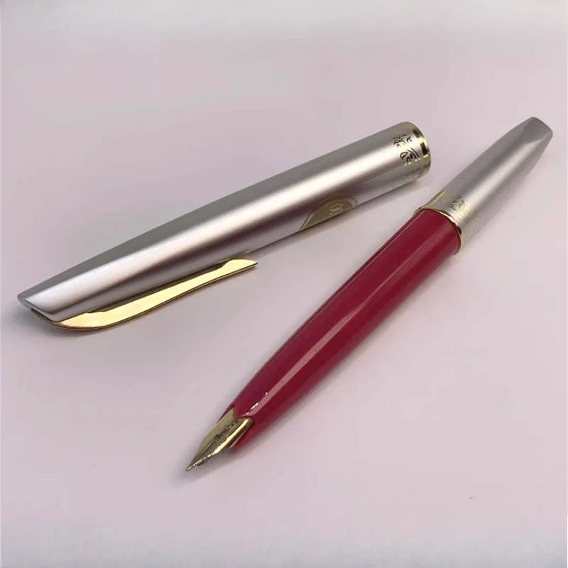 

Japan Stationery Old PLATINUM Aluminum Nib Pocket Fountain Pen 14K Gold Tip F Tip 0.5mm Nib Business Office Travel Stationery