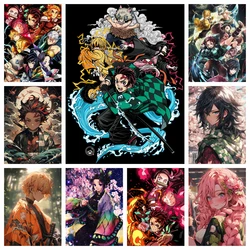 Demon Anime 5d Full Diamond Painting Kits Tanjirou Nezuko Cartoon Art Mosaic Cross Stitch Home Decor Kids Handwork Gift