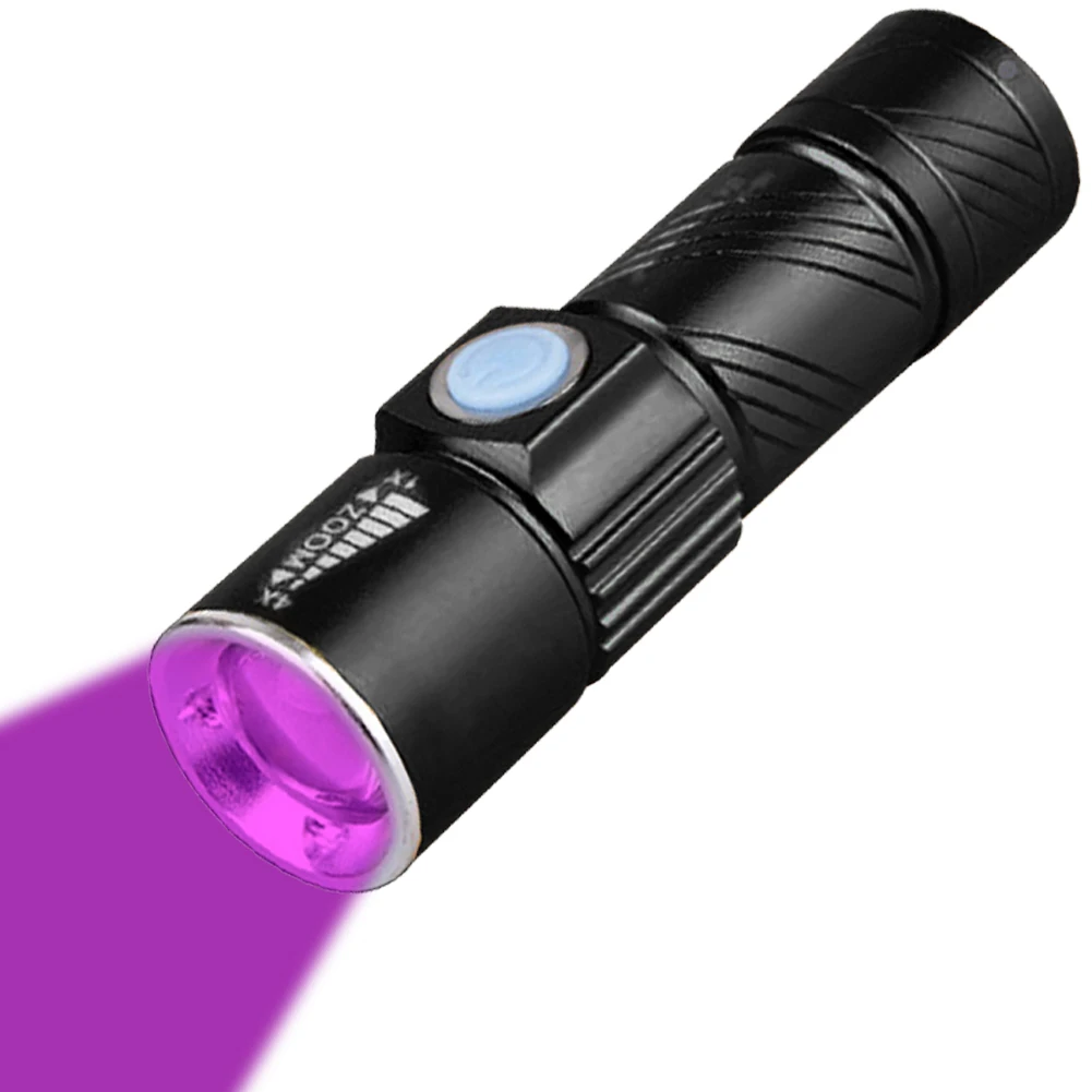 

365/395nm Mini LED Flashlight Ultraviolet UV Portability Lamp Urine Stains Detector Light Torch Dryer Machine Nail Art Tools