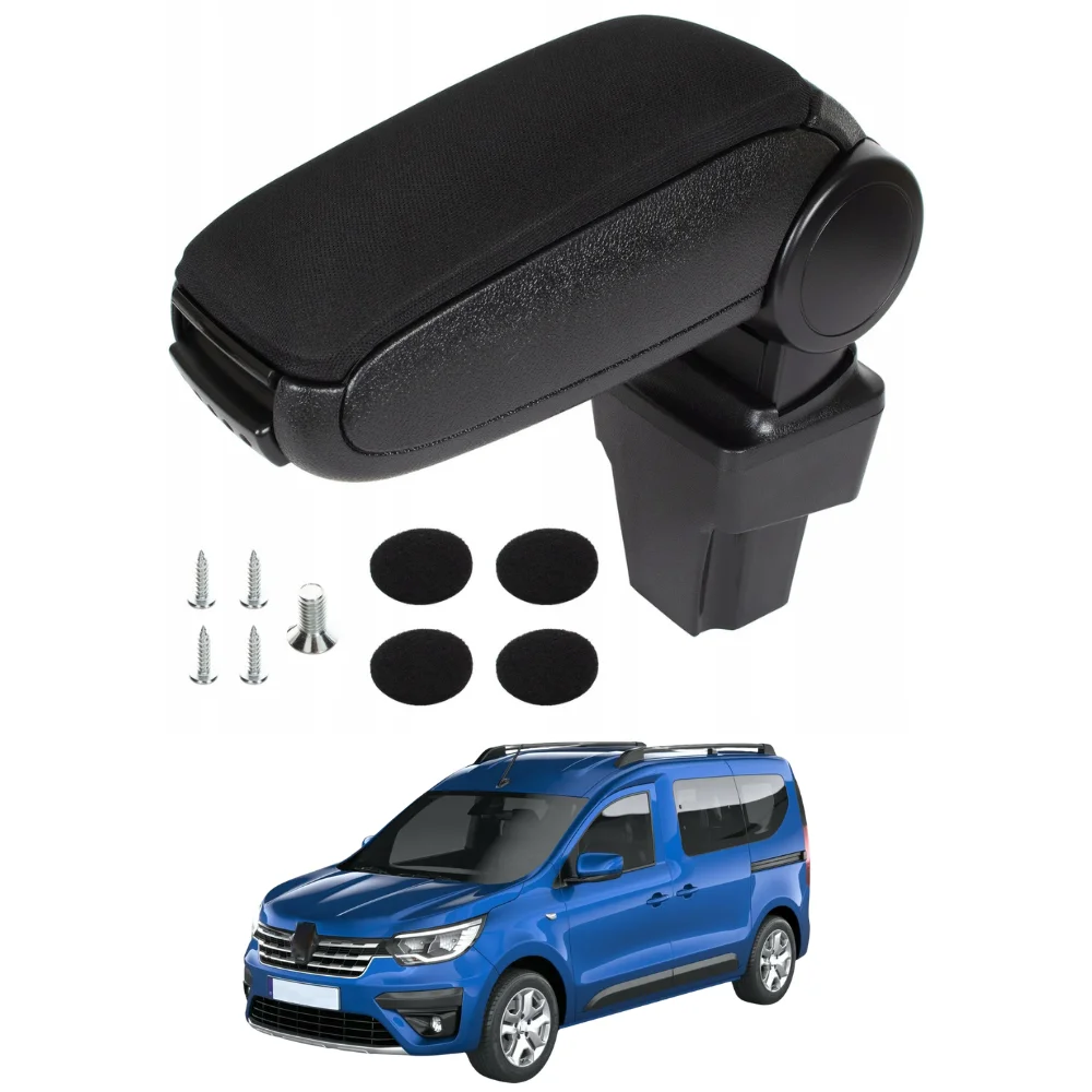 

For Renault Express II 2021-2024 Center Console Armrest Storage Box Black Leatherette / Fabric Car Interior Accessories