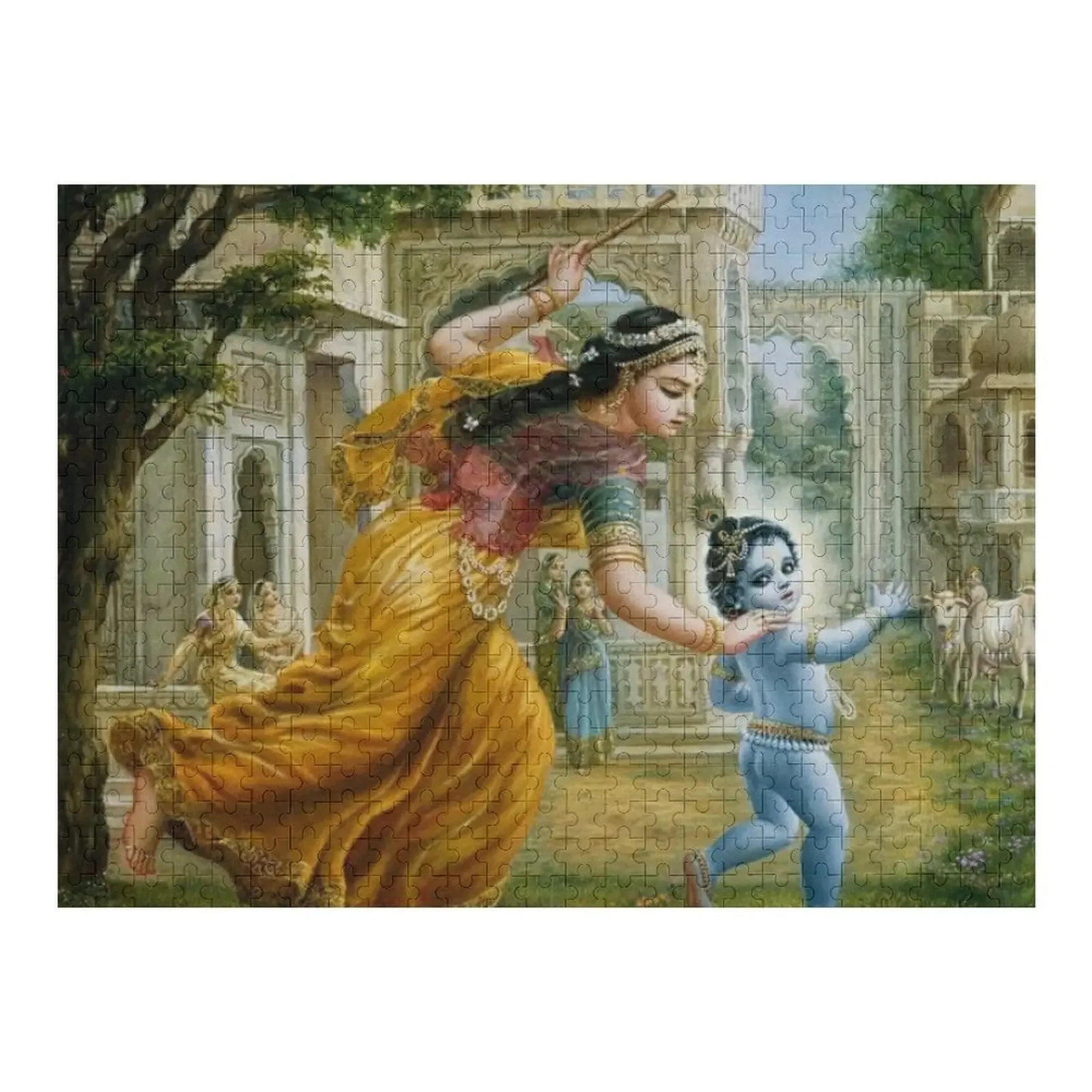 

Krishna and mother Yasoda Jigsaw Puzzle Christmas Toys Wooden Compositions For Children Personalized Name Puzzle
