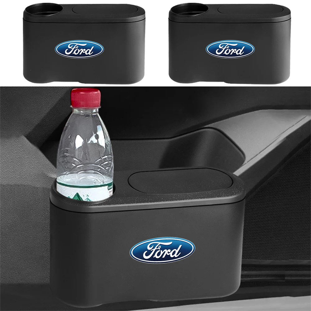 

Car Pressing Trash Can with Drink Holder ABS Auto Accessories For Ford Focus ST Ranger Mondeo Kuga Ecosport Fiesta Shelby MK2
