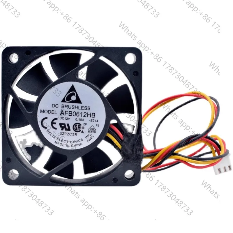 Tool PartsNew original AFB0612HB 6cm 6015 12V 0.15A three wire power supply double ball bearing silent cooling fan