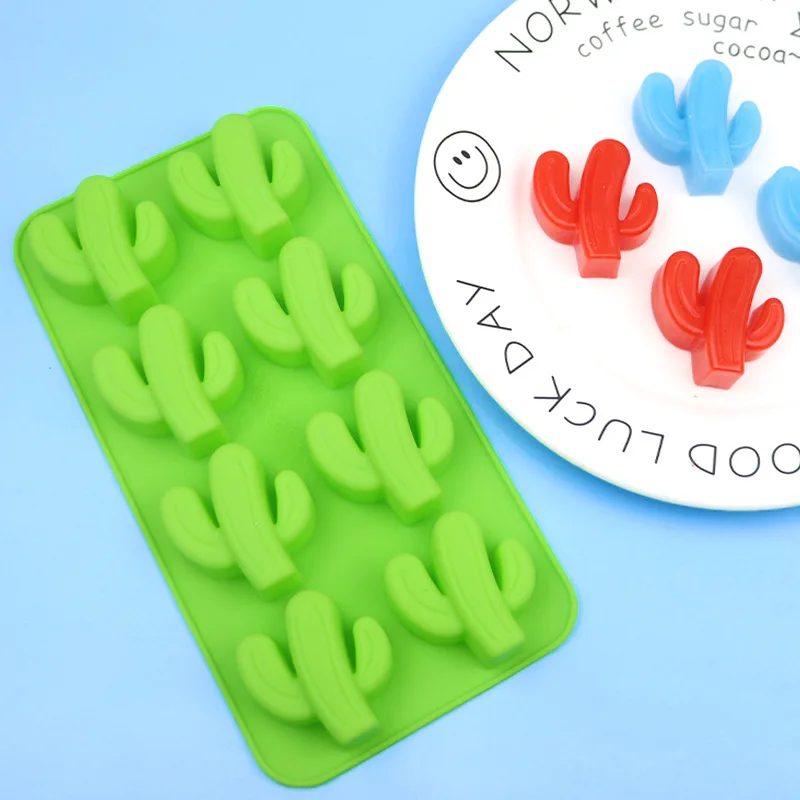 8 Even Cactus Silicone Cake Mold Fire Paint Wax Vertical Mould XG1268