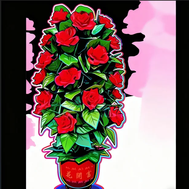 Magic Blooming Rose Bush Remote Control 30 Flowers Appear/Disappear Feature Battery Operated for Stage Party Wedding Fun