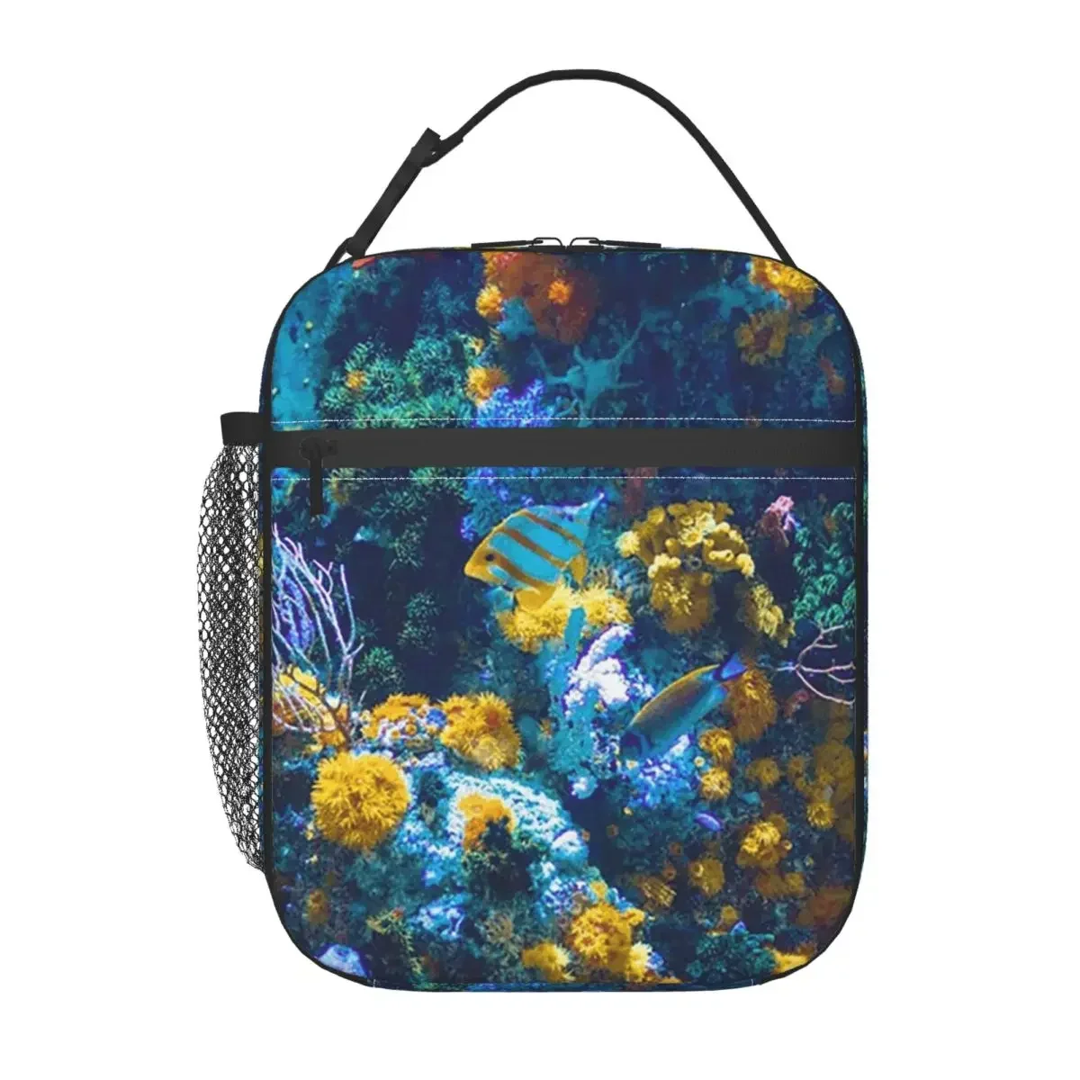 Colorful Australian Coral Reef With Tropical Fish Insulated Lunch Bag Women Children Portable Food Boxes Thermal Lunch Box Tote