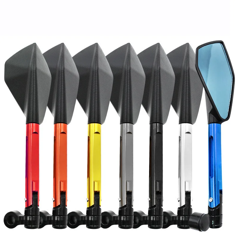Enlarge Motorcycle Mirror CNC Side Rearview Blue Anti-glare Mirror Glasses With M8 M10 Screws Enlarge Mirror For Yamaha Honda