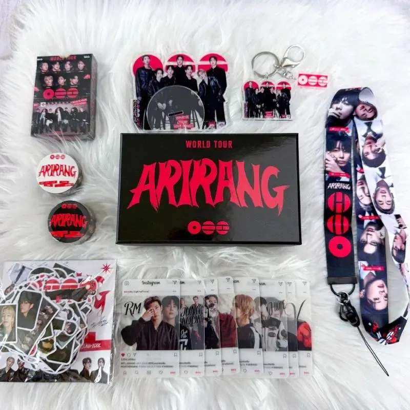 BTS Arirang World Tour Complete Collection Gift Box Kpop Decor Set Acrylic Stand Lanyard Keyring Lomo Cards Stickers Washi Tape