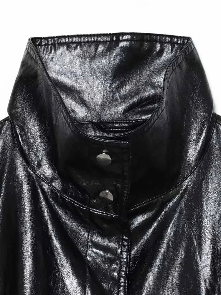 Cappotto corto giacca di pelle versatile a maniche lunghe da donna alla moda nuovi arrivi autunnali in stile europeo e americano