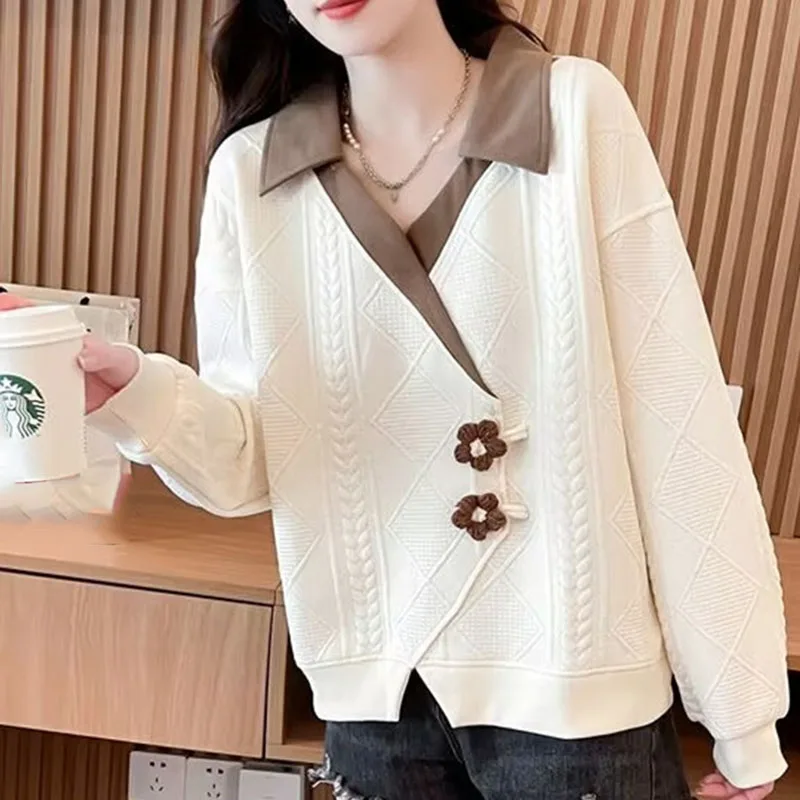 Ocio femenino agregar sudadera de terciopelo señoras coreanas nuevo Jersey suelto sudaderas Otoño Invierno mujeres sudaderas con capucha de manga larga