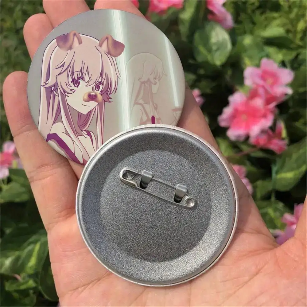 Yuno Gasai Anime Character Badges Button Round Creative Pin Brooch Badge Bag Decor Accessories Fans Collect Friends Gifts