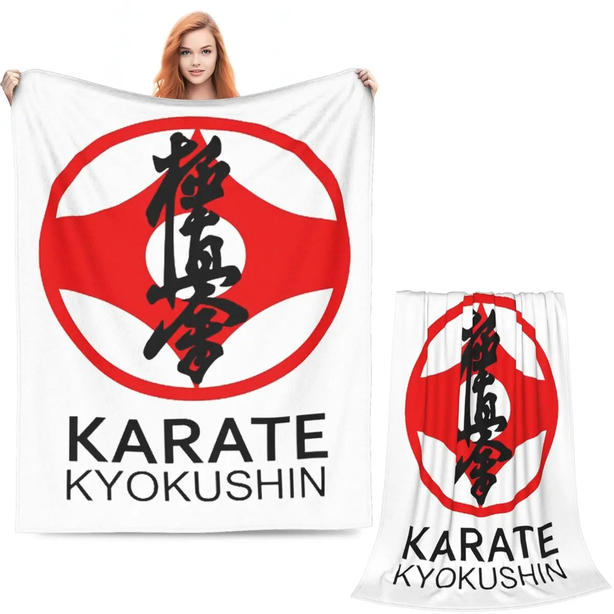 Kyokushin Kaikan Karate Symbol Kyokushinkai Dojo Blanket Soft Warm Flannel Throw  Bedspread for BedPicnic Travel Home Couch