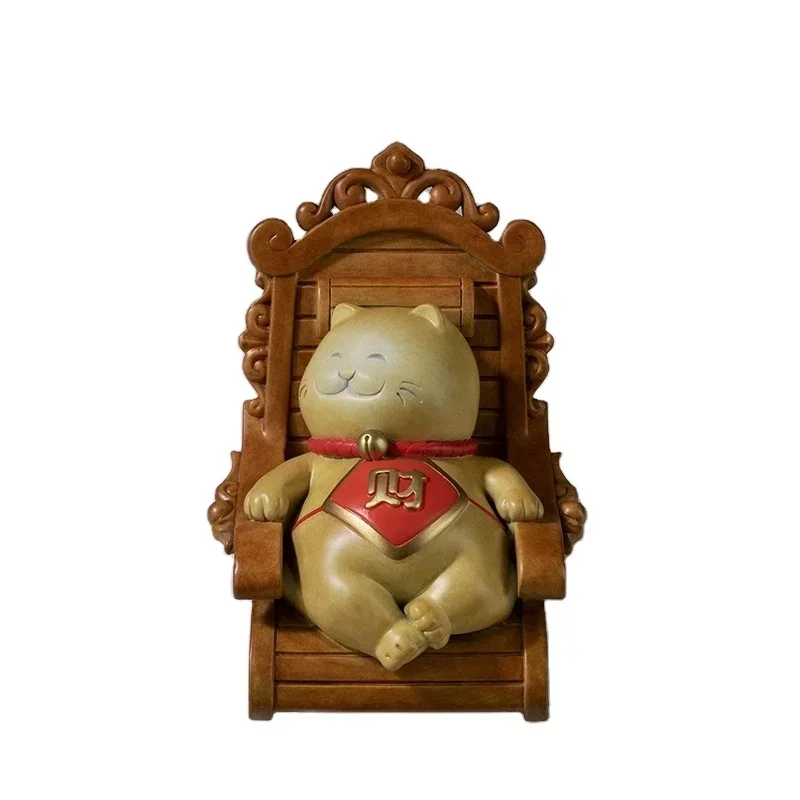 Cute Fortune Cat Maneki Neko Mini Brass Ornament in Chinese Style Copper Metal Figurine for Home Decoration or Gift