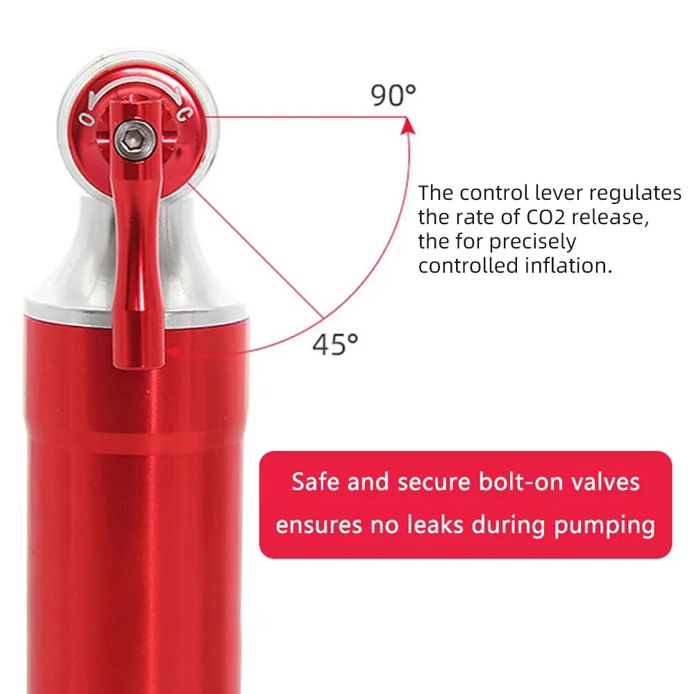 ThinkRider Red CO2 Pump For Bicycle Schrader Presta Adapter Bike Inflator Aluminum Tire Tube Mini Size MTB Pumps CO2 Cartridge