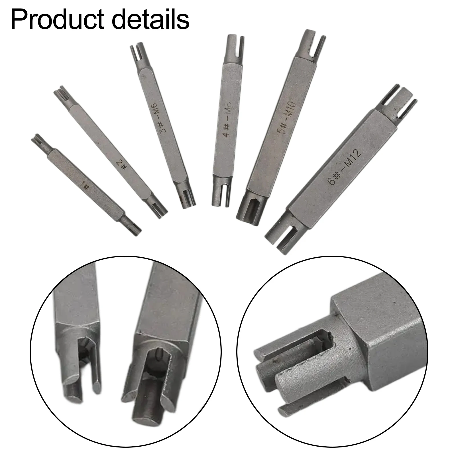 6PCS Double-Ended Hex Tap Extractor Tools for M5 M6 M8 M10 Metric Thread Sizes Broken Tap Extraction in Machining Work