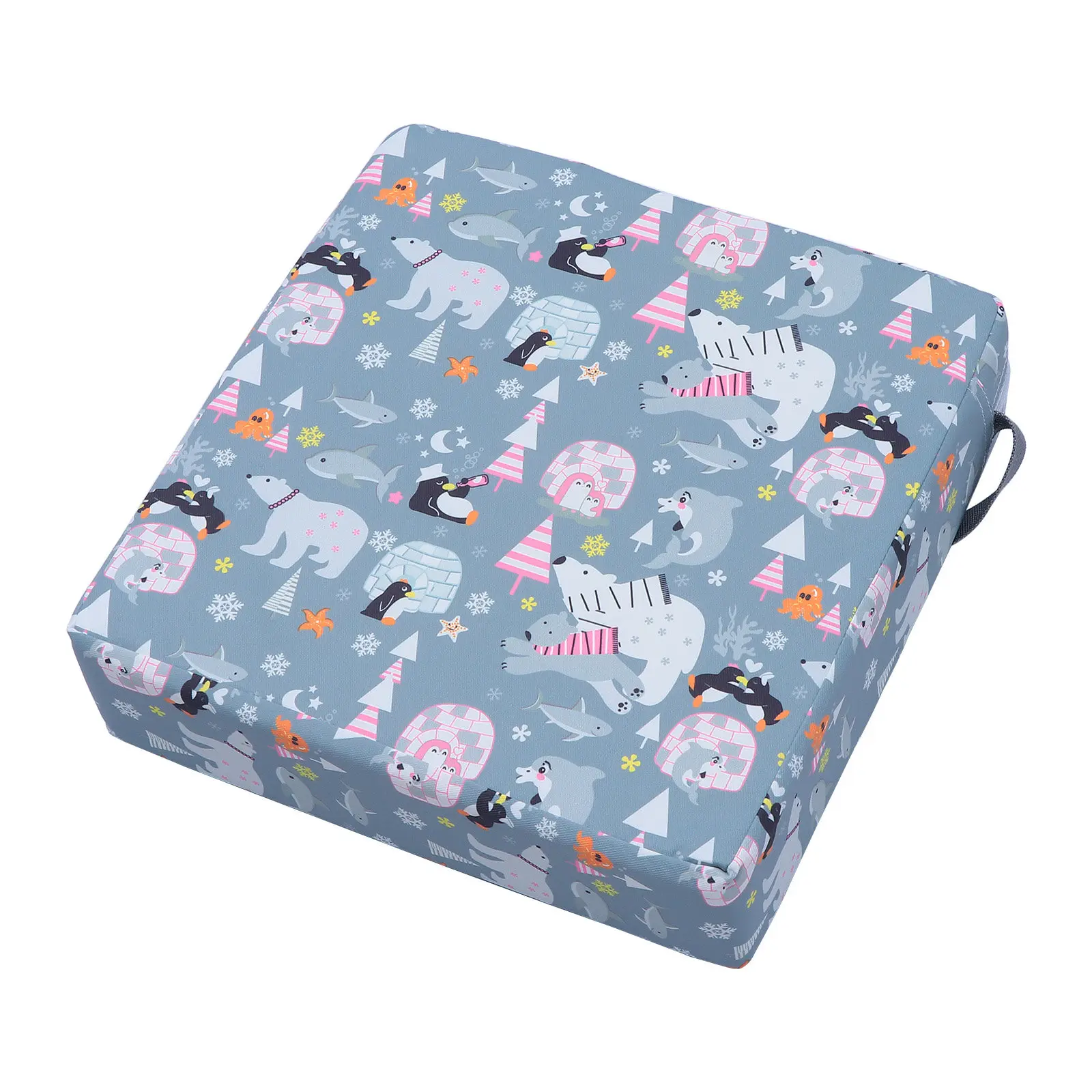 

1Pcs Children Dining Chair Cushion Lower Strap Design Cartoon Pattern Anti-Dropping Buckle Removable Washable Seat Pad for Kids