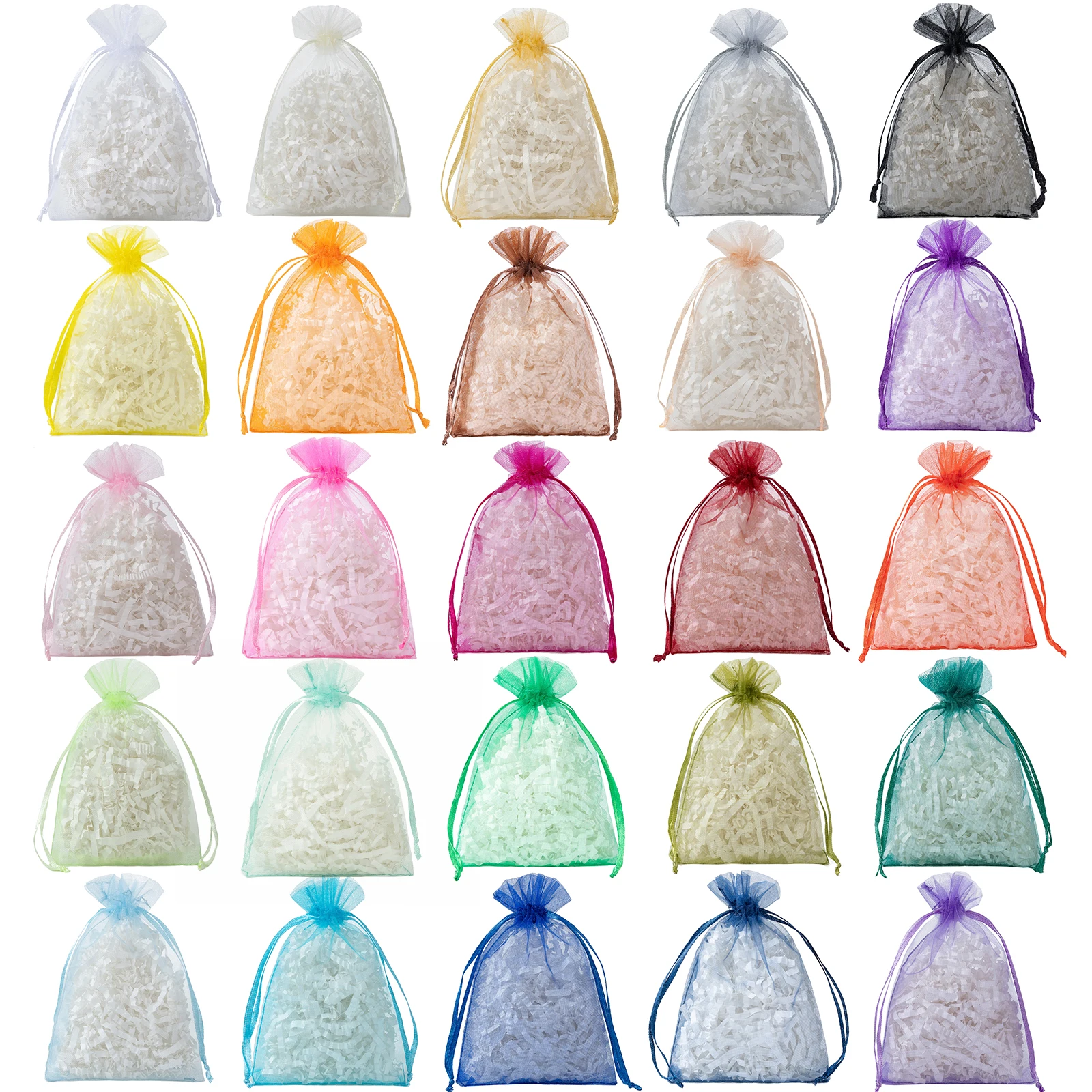 100PCS Premium Quality Sheer Mesh Gift Bags