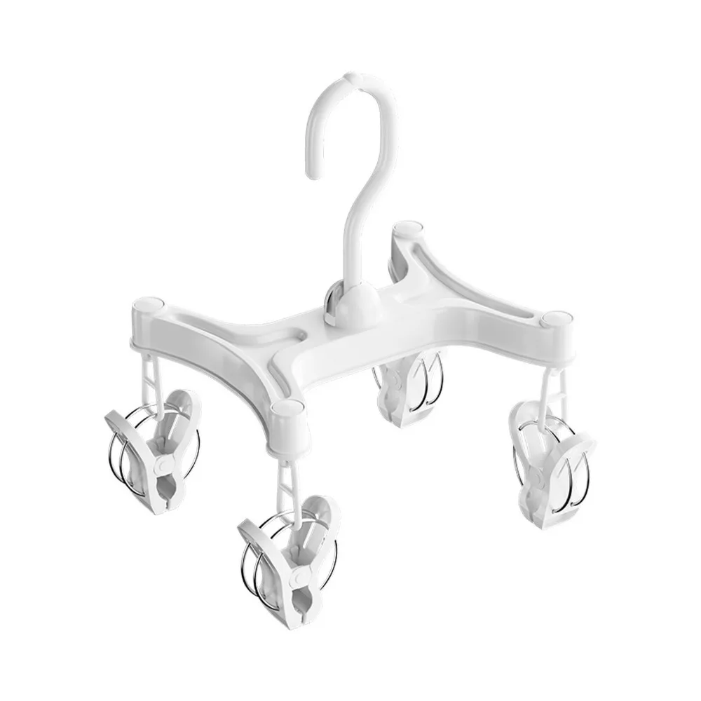 

360° Rotatable H Shaped Trouser Hanger Efficient Wind-Resistant Underwear Drying Rack Quick Drying with Clips