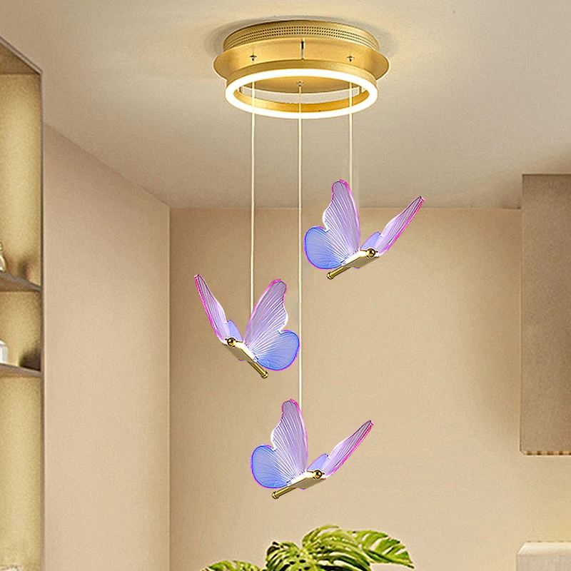 

Butterfly Led Pendant Lights Hanging Lamp Indoor Lighting For Bedside Living Dining Room Kitchen pendente iluminação Light