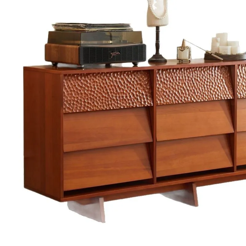 

Retro solid wood bedroom room, bedside storage , retro drawer, storage stand cabinet, French side cabinet against the wall