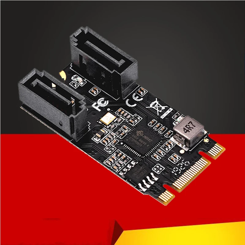 M.2 to SATA Adapter SATA Port Multiplier 2 Port SATA III 6Gb/s M2 22x42 M Key + B Key Controller SATA 6G Internal Expansion Card