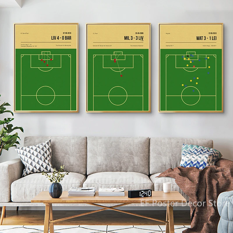 Nostalgic Printing Football Moments Poster Soccer Posters Vintage Home Room Club Decor Retro Painting Prints Art Wall Picture