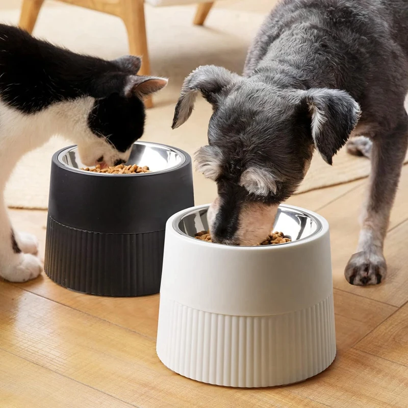 Elevated Dog Bowl, Raised Dog Feeder With Removable Stainless Steel Food And Water Bowl, Non-Skid Dog Dish Durable